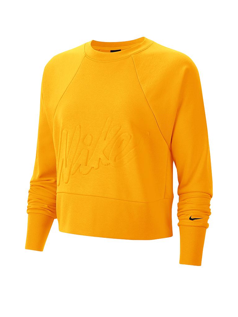 NIKE | Damen Fitness-Sweater Dri-FIT Get Fit Fleece | gelb