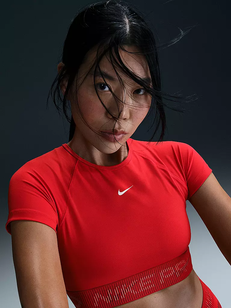 NIKE | Damen Fitnessshirt Crop Pro | rot