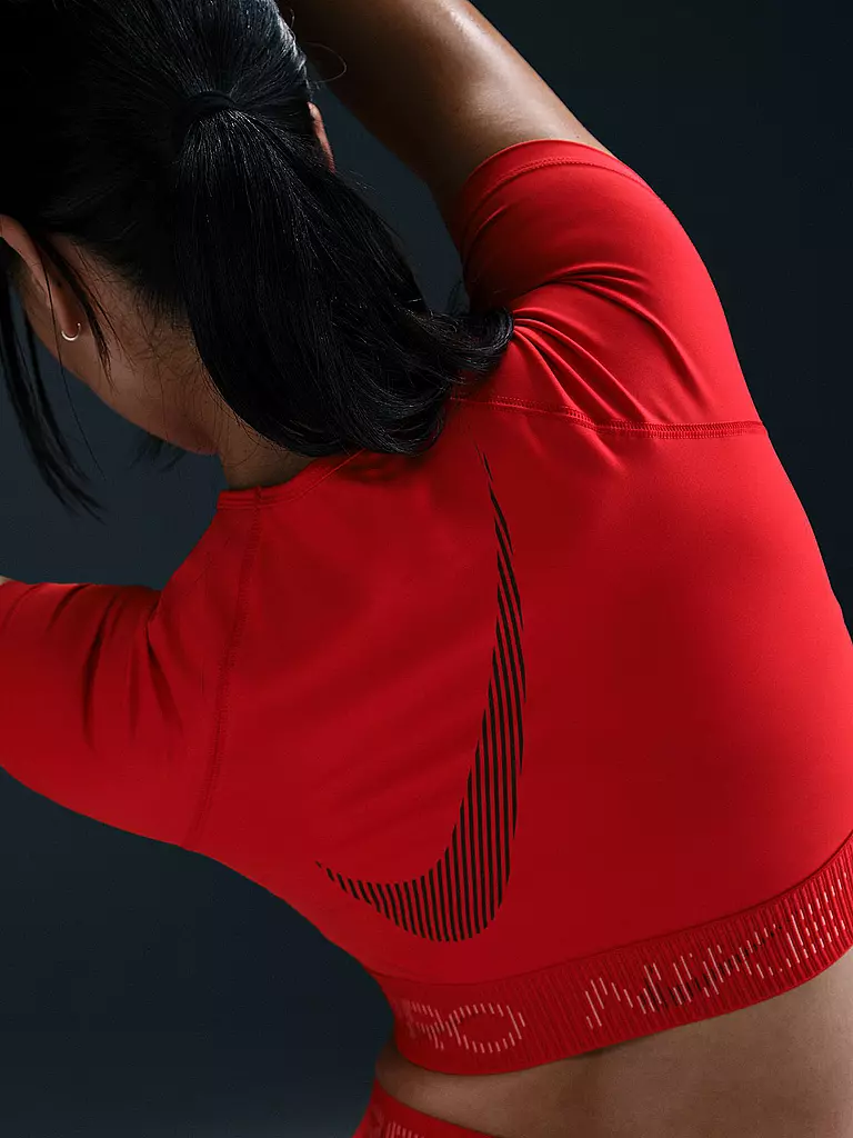 NIKE | Damen Fitnessshirt Crop Pro | rot