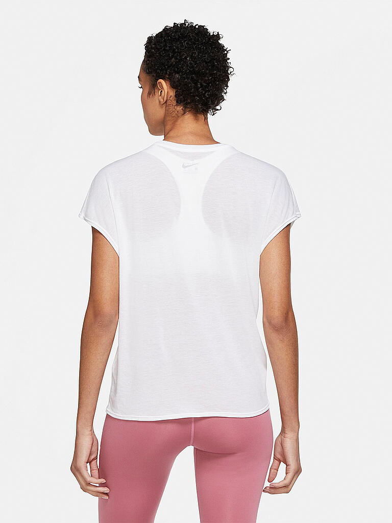 NIKE | Damen Fitnessshirt Dri-FIT Knotendetail | weiß