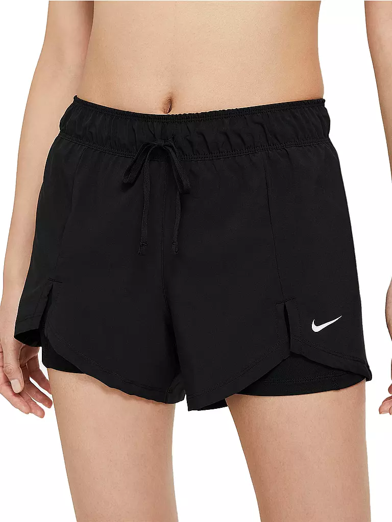 NIKE | Damen Fitnessshort Essential 2in1  | schwarz