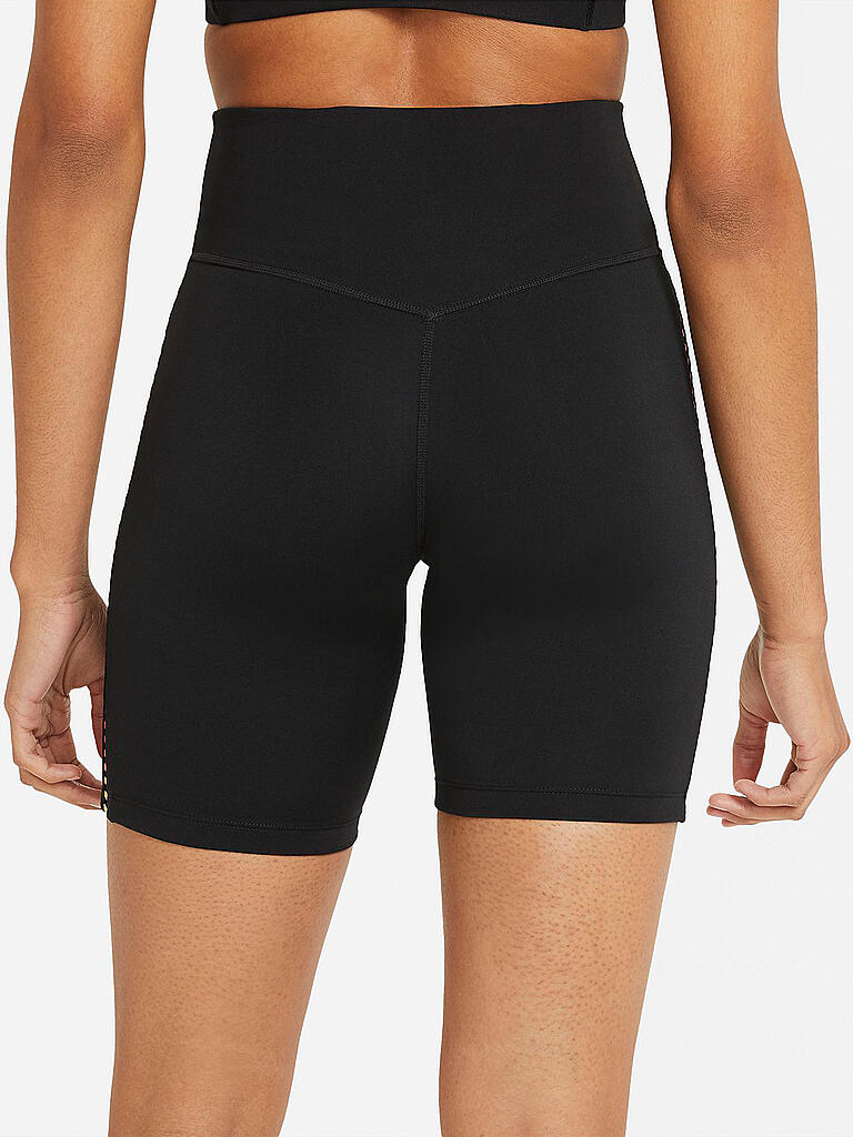 NIKE | Damen Fitnessshort One Rainbow Ladder | schwarz