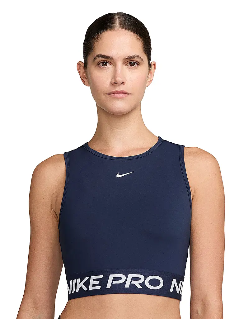 NIKE | Damen Fitnesstop Pro Cropped | dunkelblau
