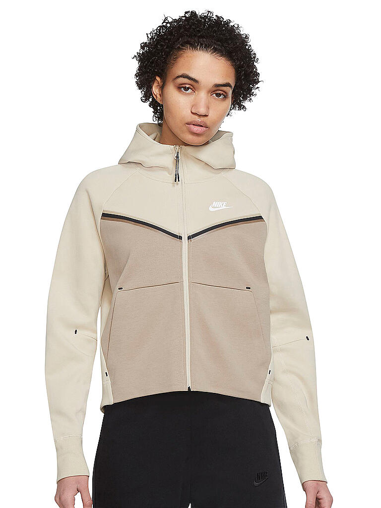 NIKE | Damen Kapuzenjacke Sportswear Tech Fleece Windrunner | beige