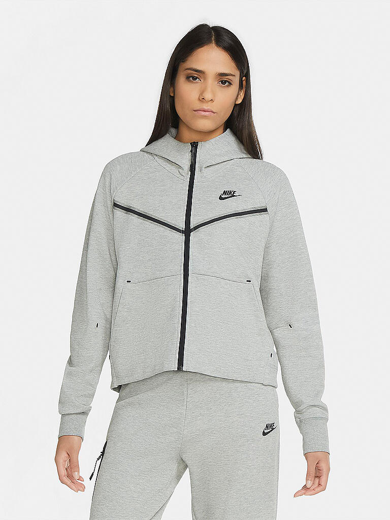 NIKE | Damen Kapuzenjacke Sportswear Tech Fleece Windrunner | grau