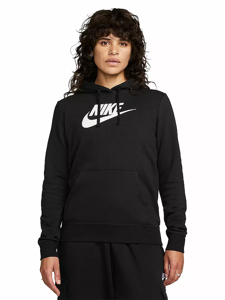 NIKE | Damen Kapuzenpullover Sportswear Club Fleece | schwarz