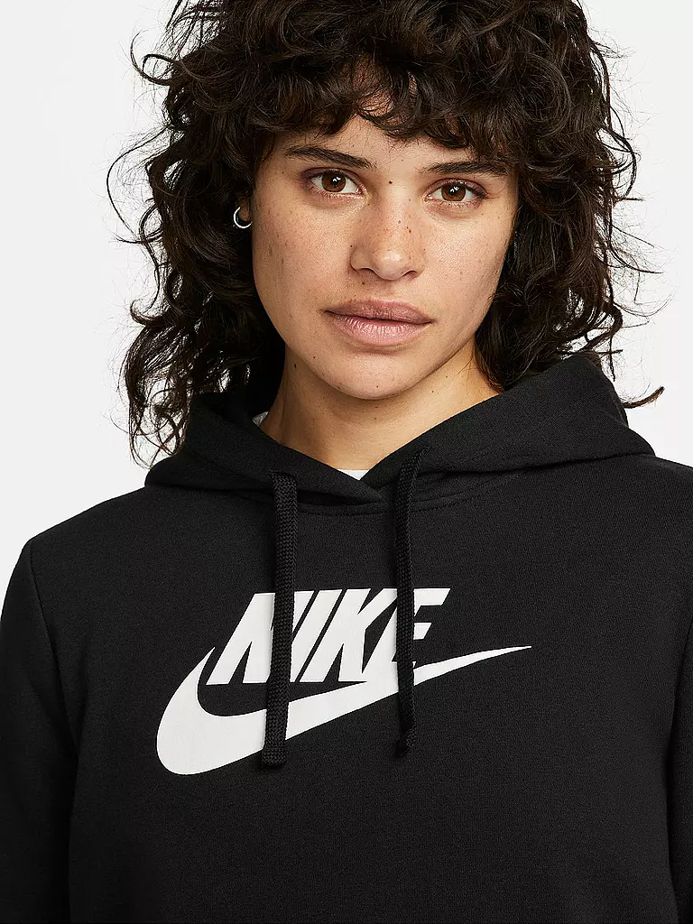 NIKE | Damen Kapuzenpullover Sportswear Club Fleece | schwarz