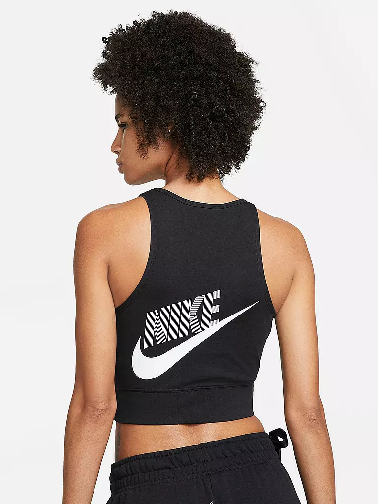 NIKE | Damen Kurz-Tanktop Nike Sportswear | schwarz