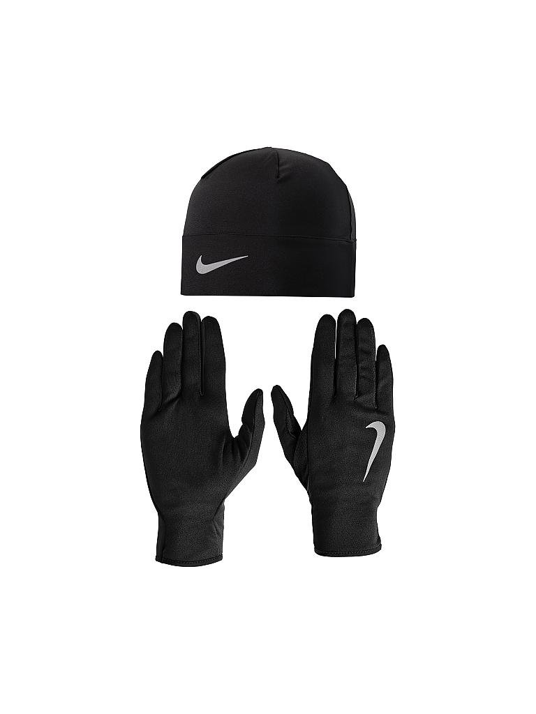 NIKE | Damen Set Laufmütze + Handschuhe | schwarz