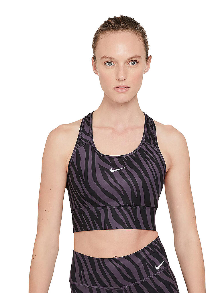 NIKE Damen Sport-BH Dri-FIT Swoosh Icon Clash Medium Support schwarz | XS