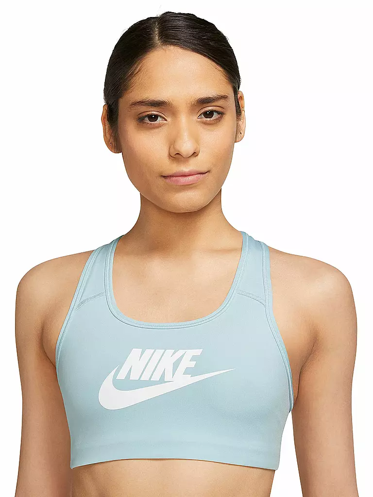 NIKE | Damen Sport-BH Dri-FIT-Swoosh Medium Support | hellblau