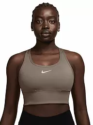 NIKE | Damen Sport-BH Swosh Longline Medium Support | braun