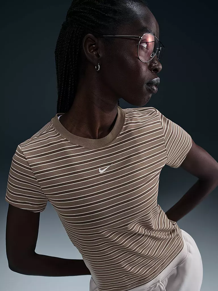 NIKE | Damen T-Shirt Sportswear Chill Knit | braun