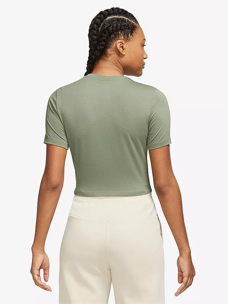 NIKE | Damen T-Shirt Sportswear Essential Cropped | olive