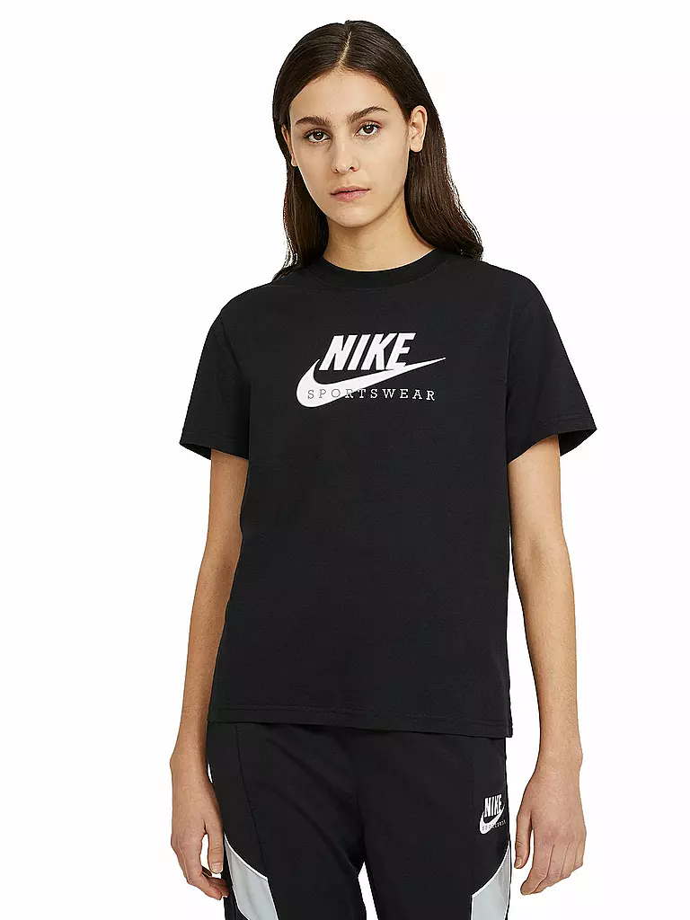 NIKE | Damen T-Shirt Sportswear Heritage | schwarz