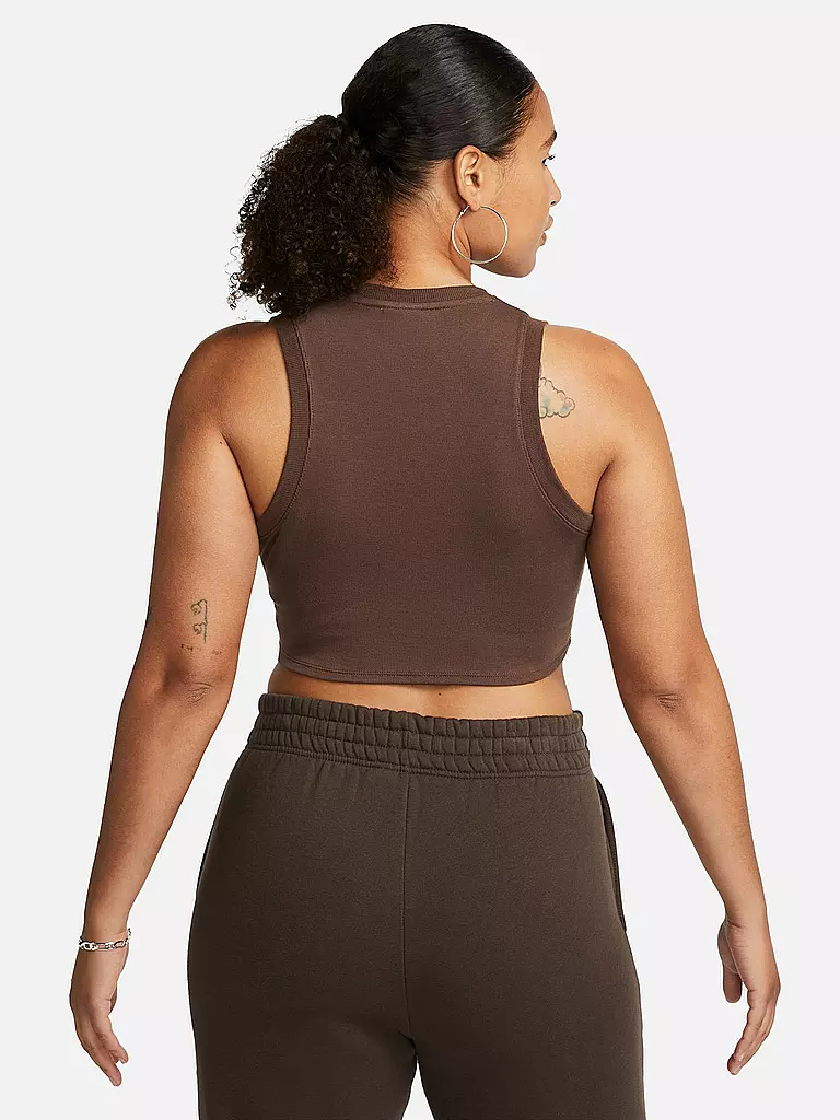 NIKE | Damen Top Sportswear Chill Knit Crop | braun