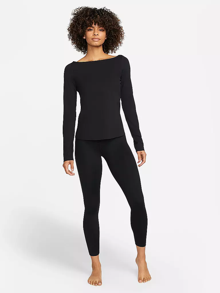 NIKE | Damen Yogashirt Dri-FIT Luxe | schwarz