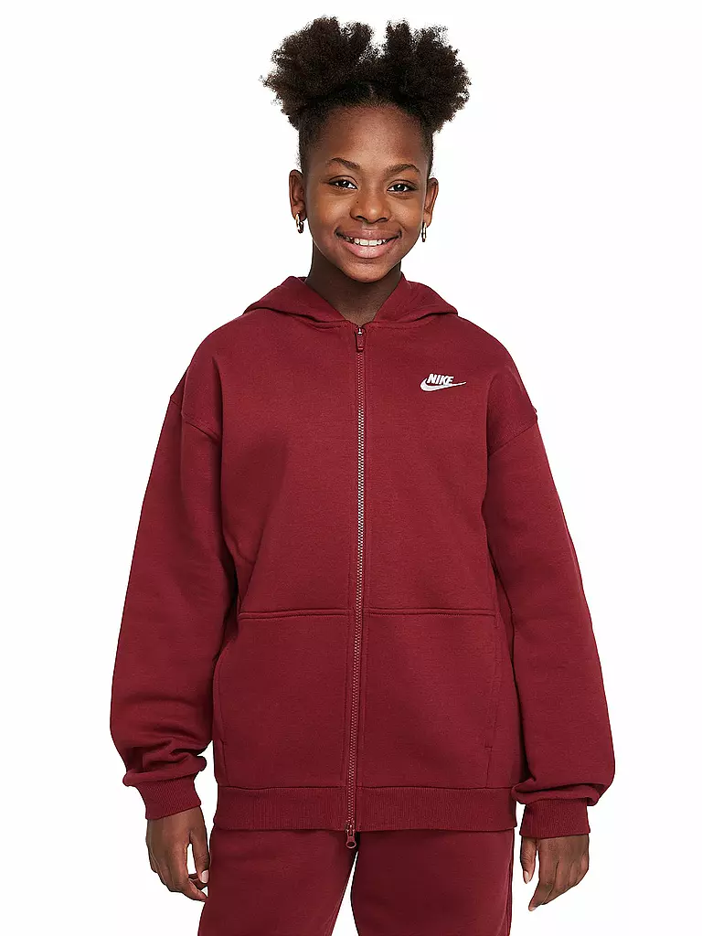 NIKE | Mädchen Kapuzenjacke Sportswear Club Fleece | dunkelrot