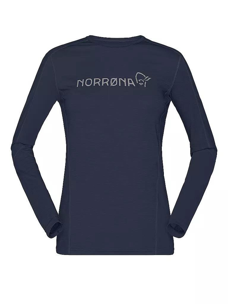 NORRØNA | Damen Funktionsshirt falketind Equaliser Merino Round Neck | dunkelblau
