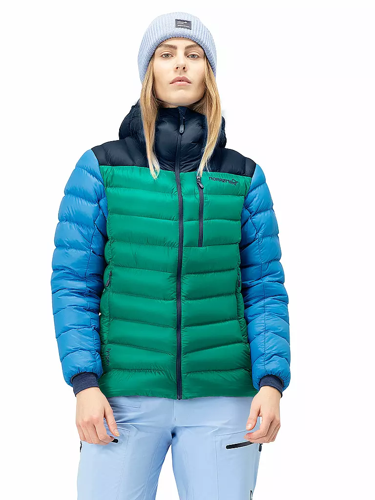 NORRØNA | Damen Tourenjacke lyngen down 850 Hoodie | türkis