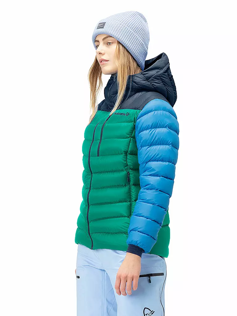 NORRØNA | Damen Tourenjacke lyngen down 850 Hoodie | türkis