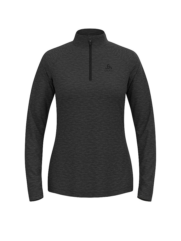 ODLO Damen Unterzieh Zipshirt Essentials Ceramiwarm schwarz | S
