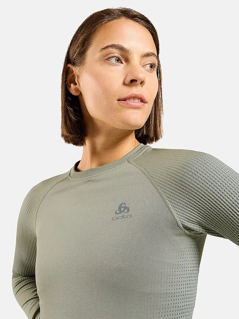 ODLO | Damen Funktionsshirt WARM ECO Baselayer | Olive