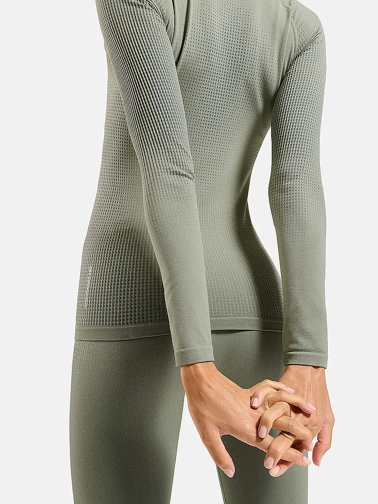 ODLO | Damen Funktionsshirt WARM ECO Baselayer | Olive