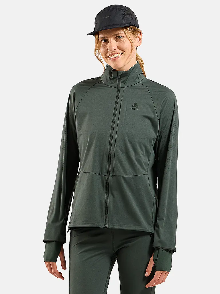 ODLO | Damen Laufjacke Zeroweight Pro Warm Reflective | dunkelgrün