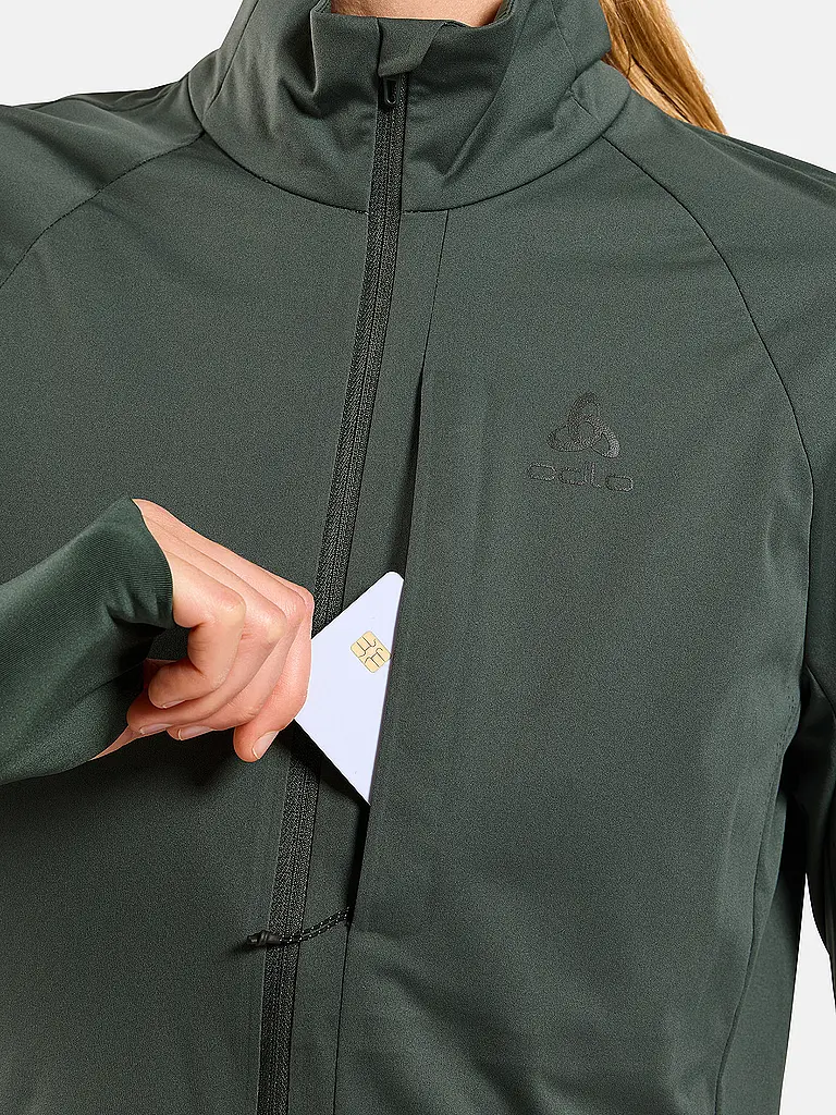 ODLO | Damen Laufjacke Zeroweight Pro Warm Reflective | dunkelgrün