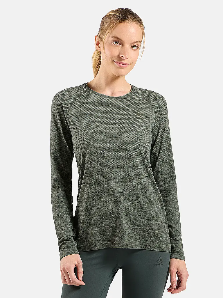 ODLO | Damen Laufshirt Essentials Seamless | Olive