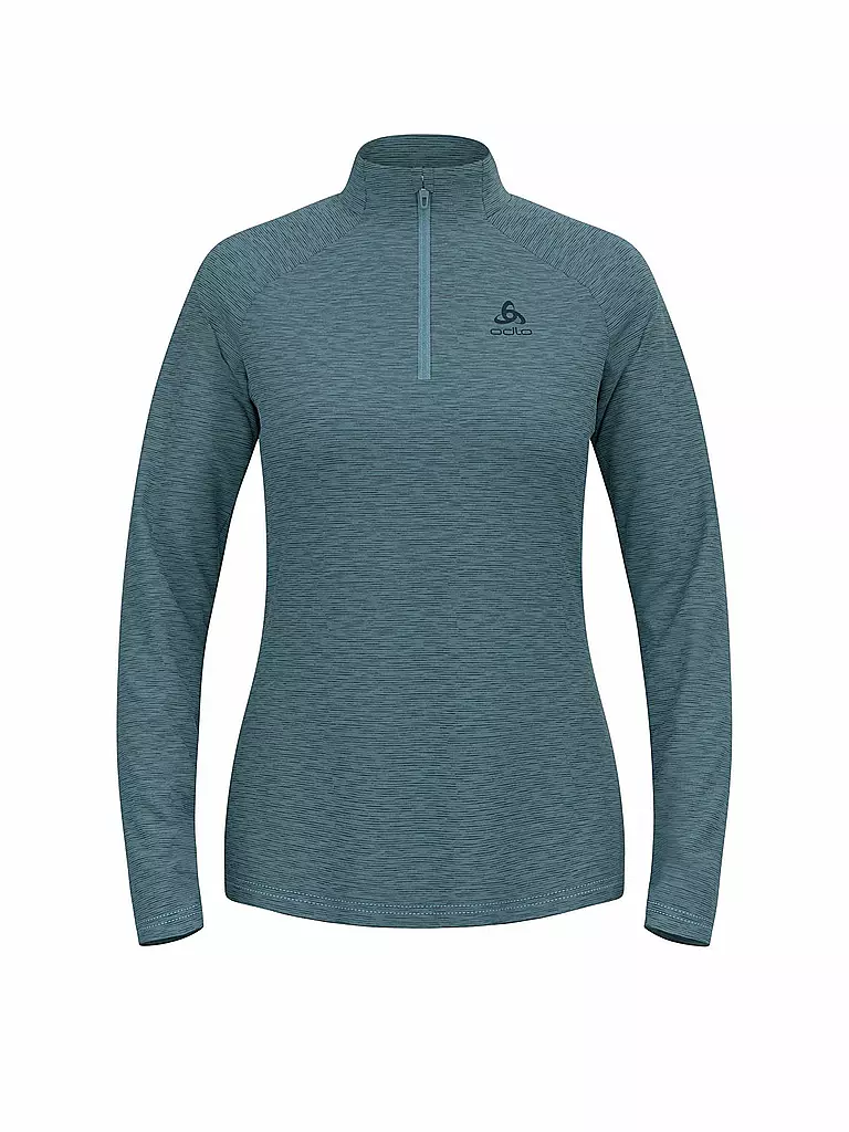 ODLO | Damen Unterzieh Zipshirt Essentials Ceramiwarm | blau