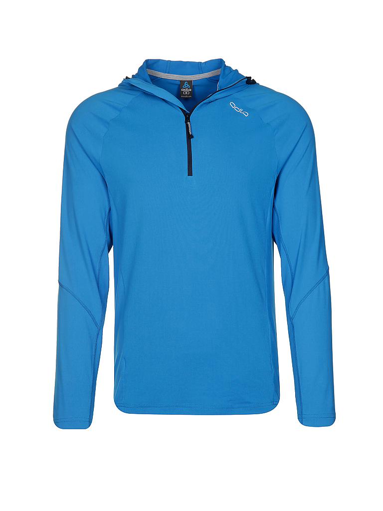 ODLO | Herren Kapuzen-Laufshirt 1/2 Sillian | blau