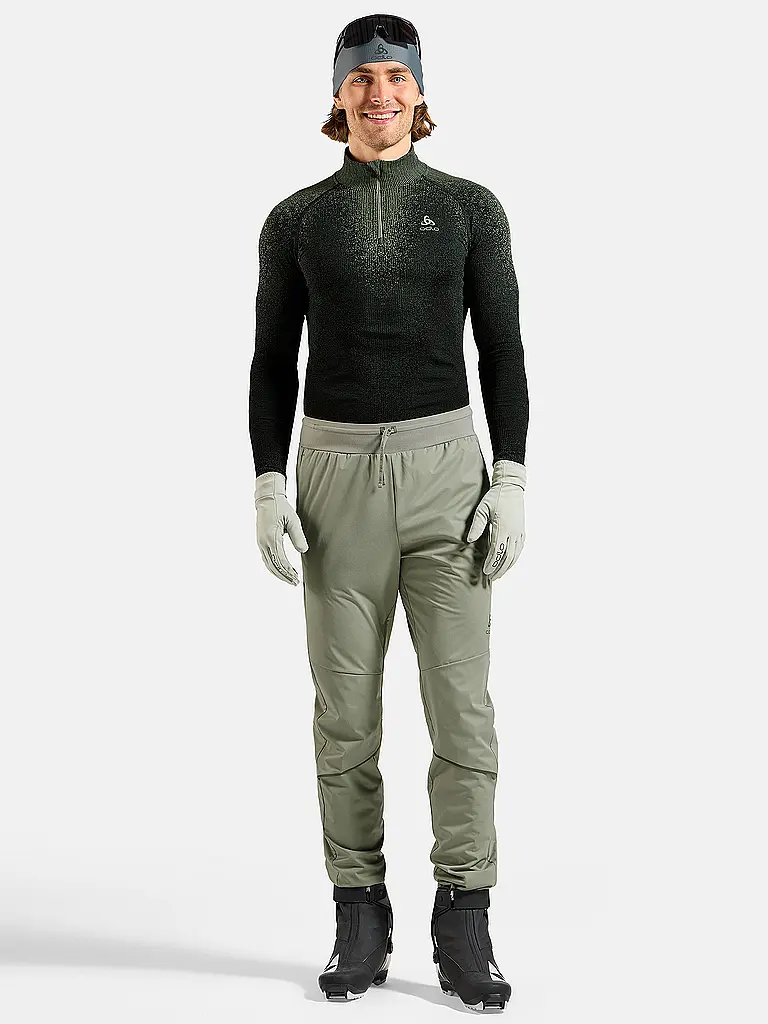 ODLO | Herren Langlaufhose Zeroweight Pro Windproof Warm | olive