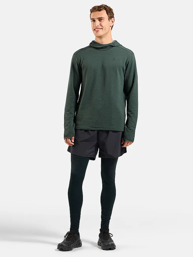 ODLO | Herren Laufshirt Essential Thermal | dunkelgrün