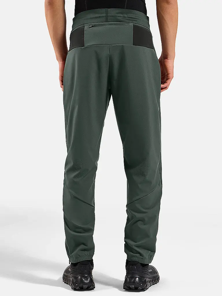 ODLO | Herren Lauftight Warm Zeroweight | dunkelgrün