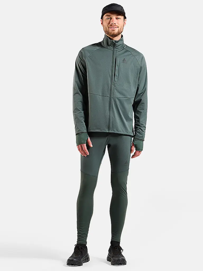 ODLO | Herren Lauftight Zeroweight Warm Reflective 2.0 | dunkelgrün