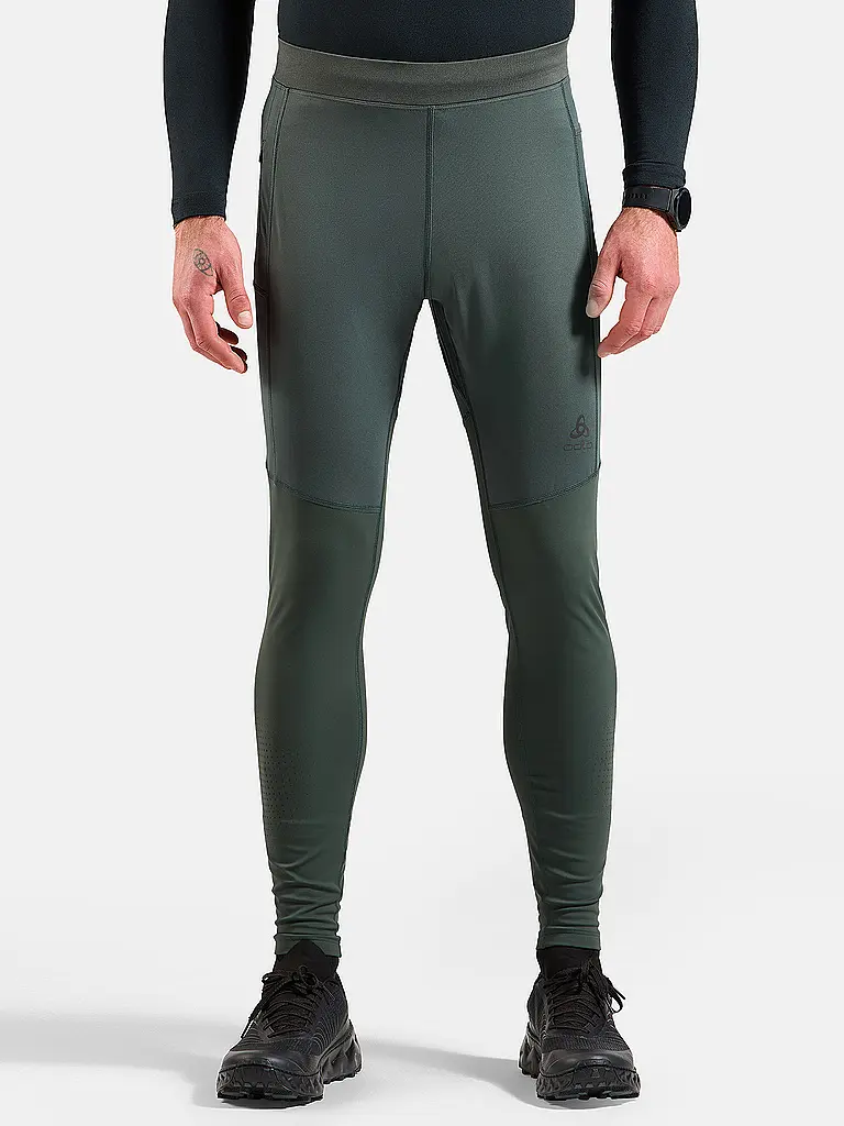 ODLO | Herren Lauftight Zeroweight Warm Reflective 2.0 | dunkelgrün