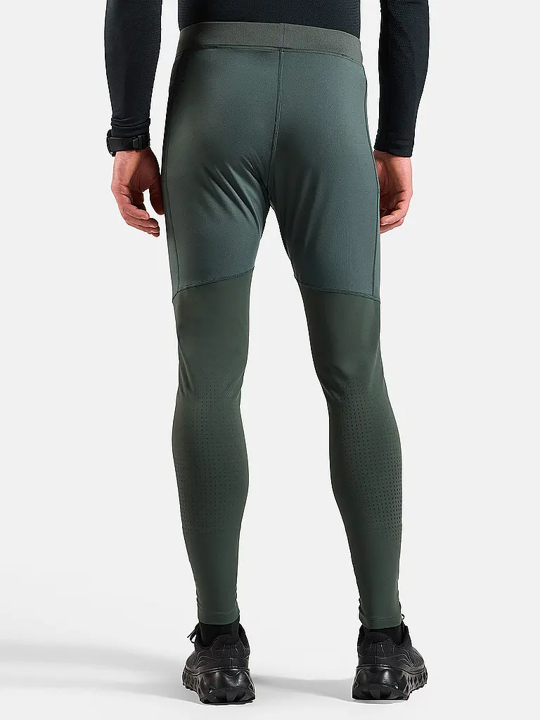 ODLO | Herren Lauftight Zeroweight Warm Reflective 2.0 | dunkelgrün