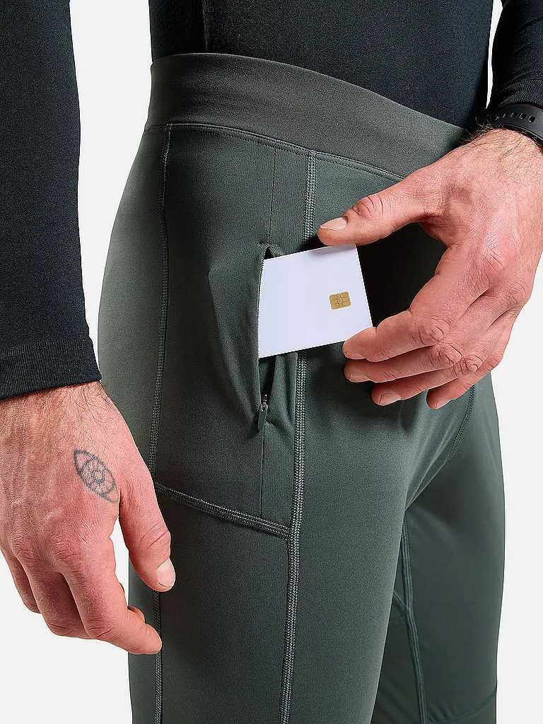 ODLO | Herren Lauftight Zeroweight Warm Reflective 2.0 | dunkelgrün