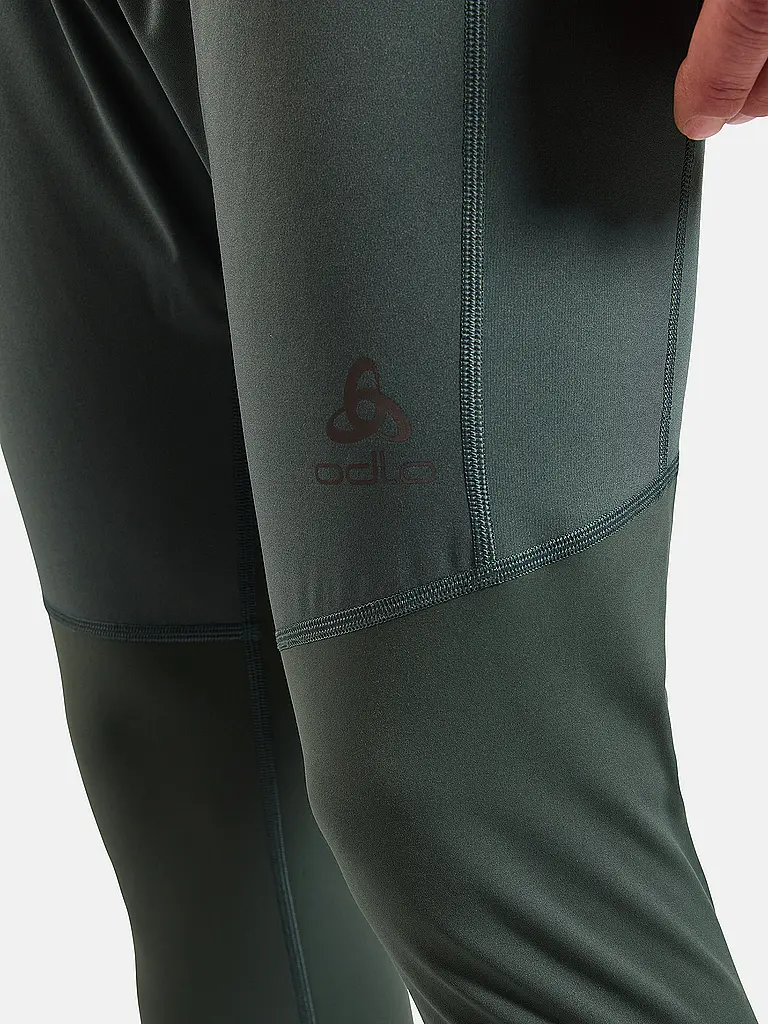 ODLO | Herren Lauftight Zeroweight Warm Reflective 2.0 | dunkelgrün