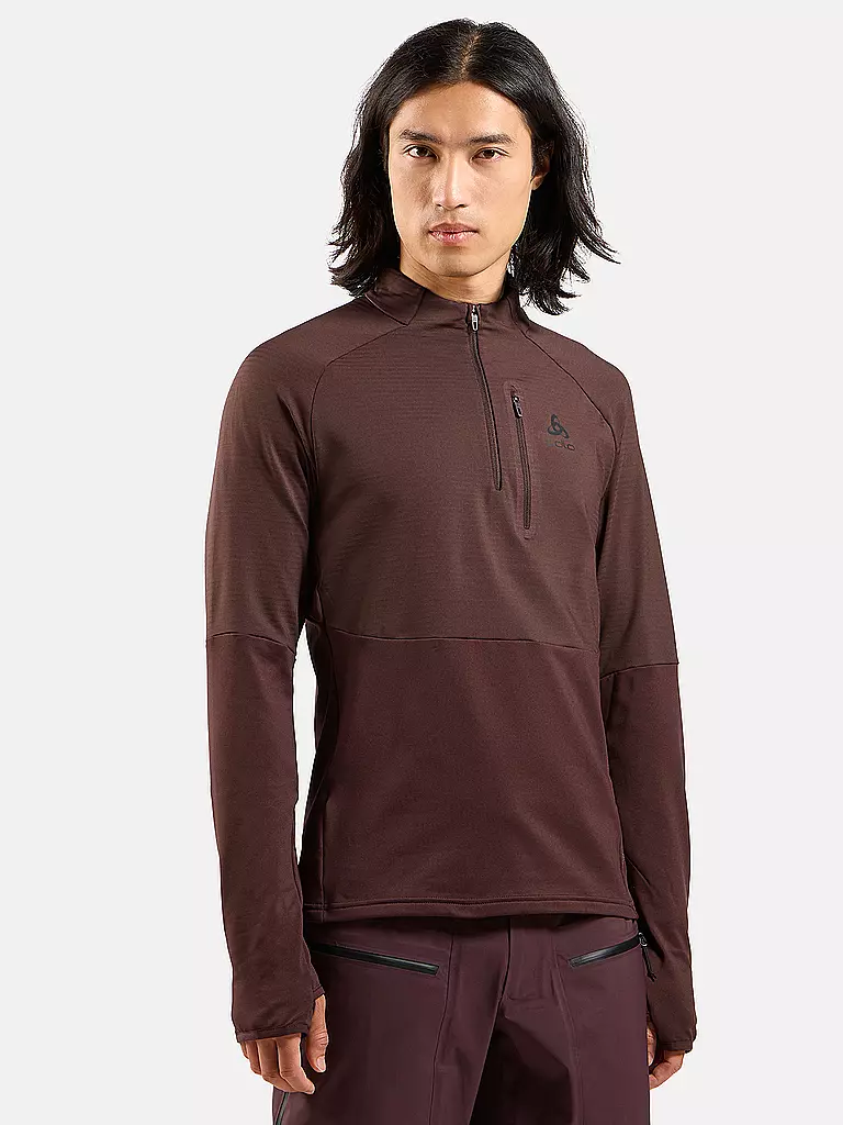 ODLO | Herren Unterzieh Zipshirt Descent Ceramiwarm | schwarz
