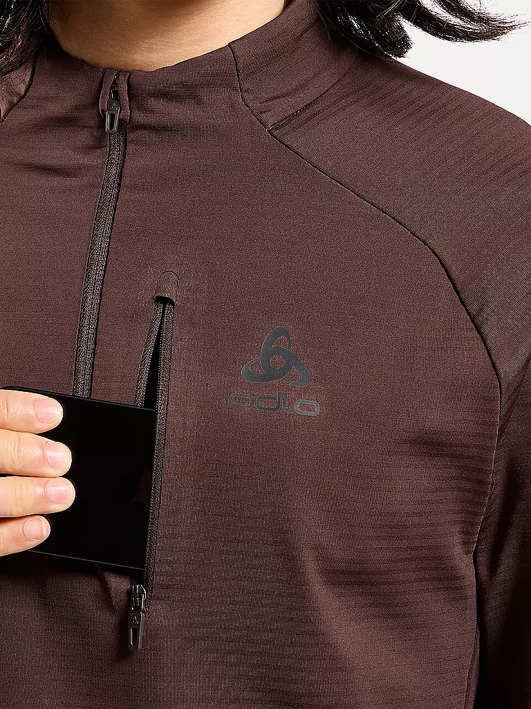ODLO | Herren Unterzieh Zipshirt Descent Ceramiwarm | schwarz