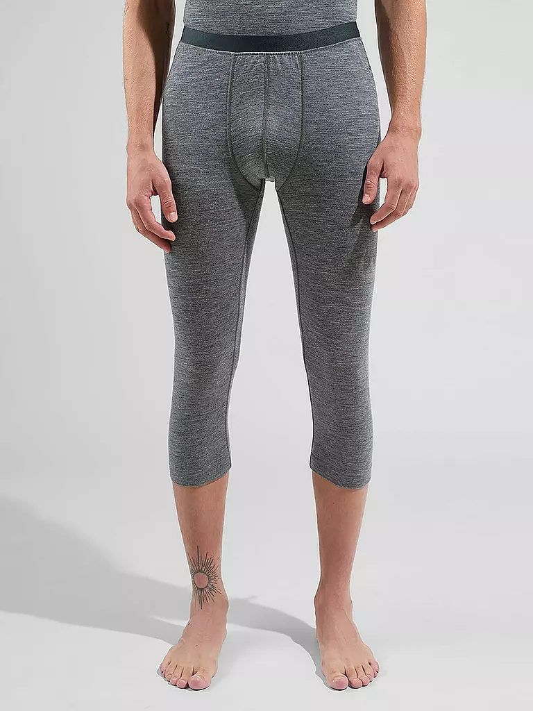 ODLO | Herren Unterziehhose Merino 200 3/4 | hellgrau
