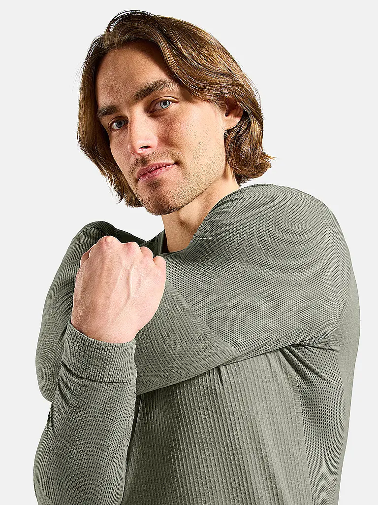 ODLO | Herren Unterziehsirt Natural Merino 260 1/2 Zip | hellgrau