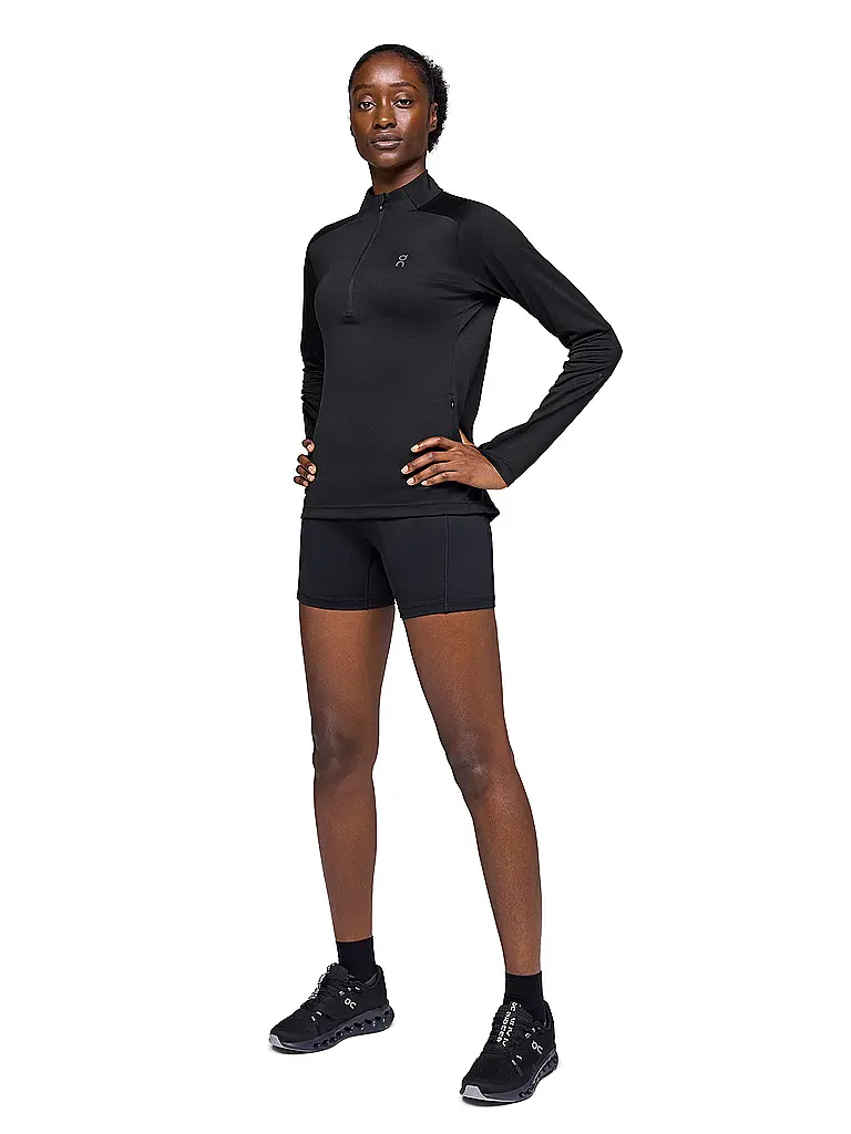 ON | Damen Funktions Zipshirt Climate | Schwarz