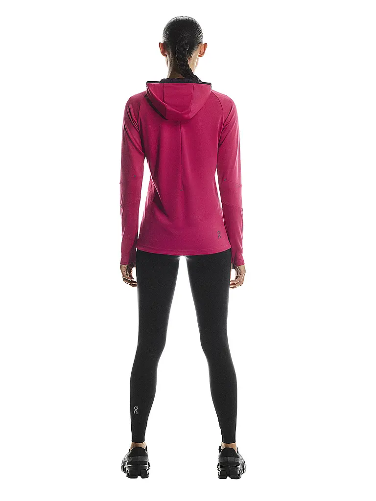 ON | Damen Laufjacke Climate Hoodie | dunkelrot