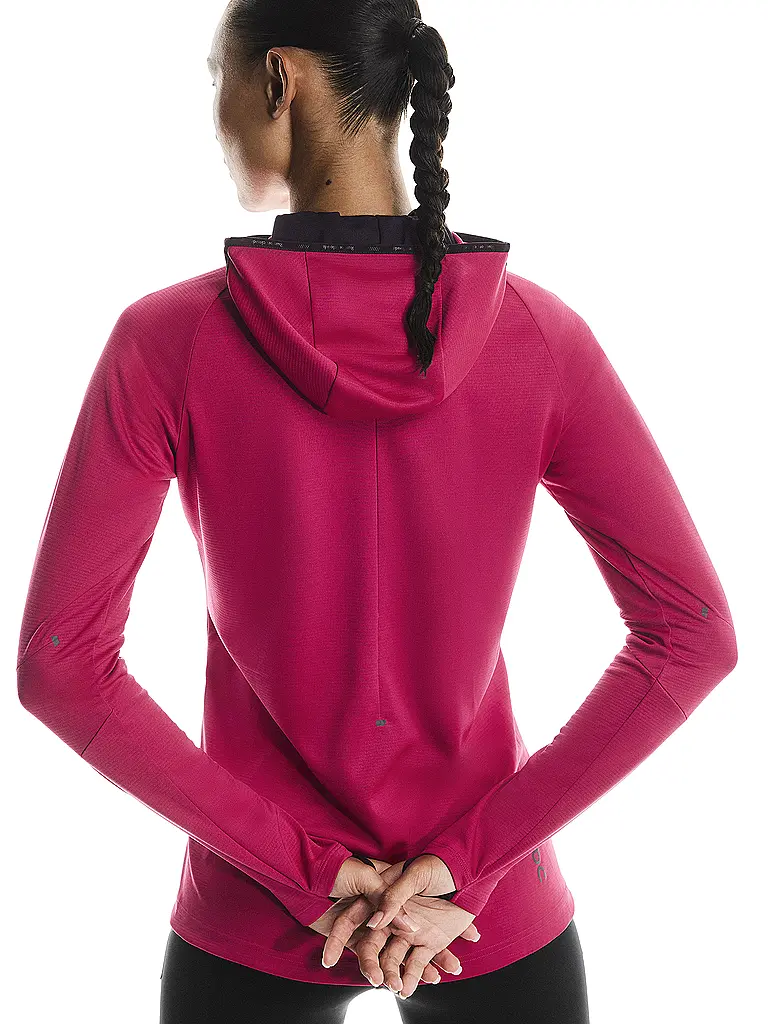 ON | Damen Laufjacke Climate Hoodie | dunkelrot