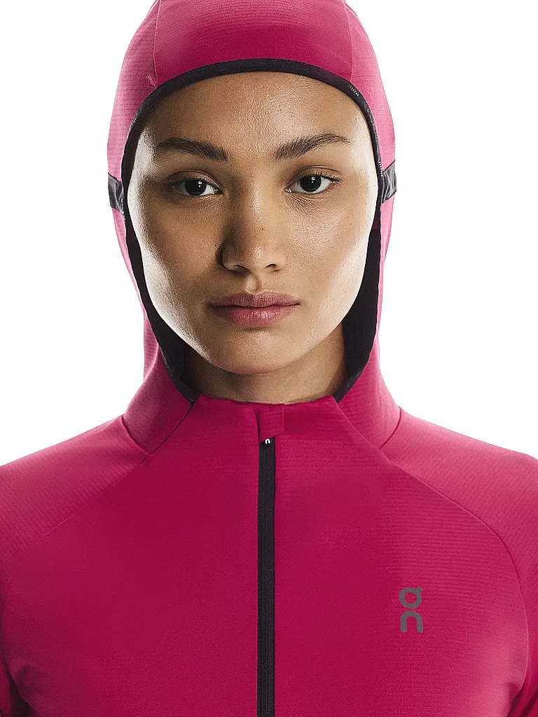 ON | Damen Laufjacke Climate Hoodie | dunkelrot