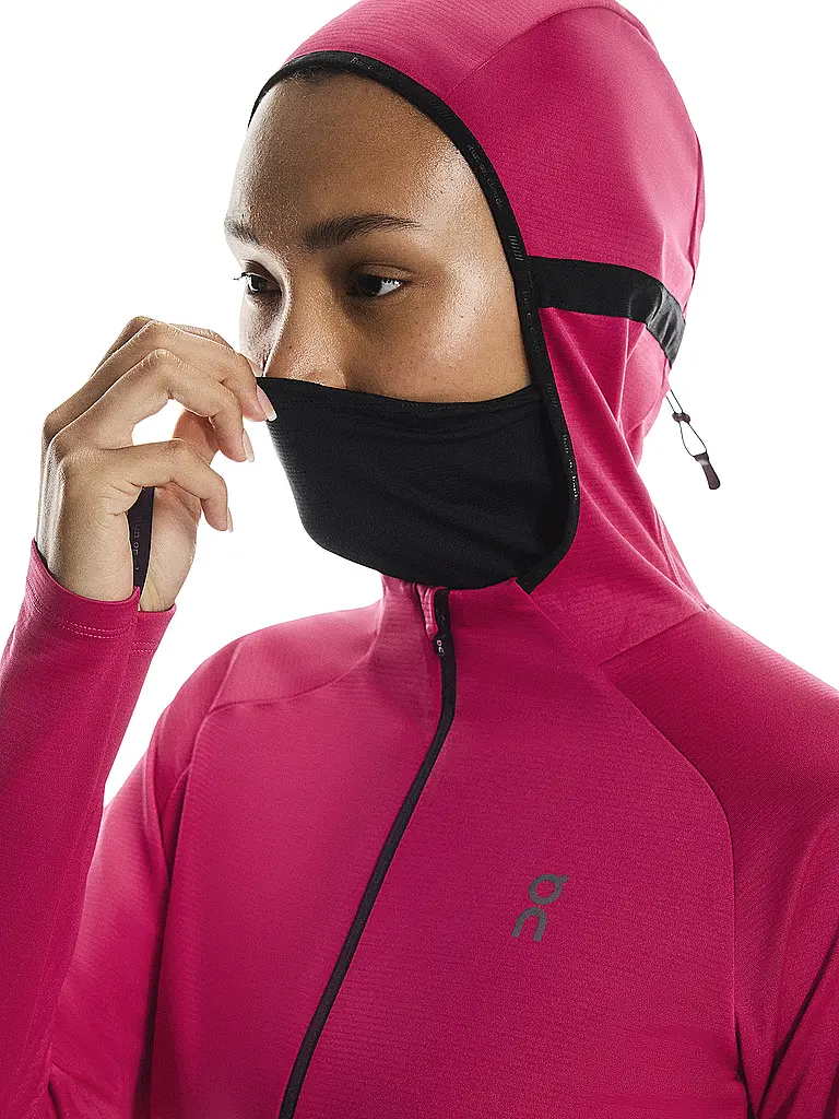 ON | Damen Laufjacke Climate Hoodie | dunkelrot